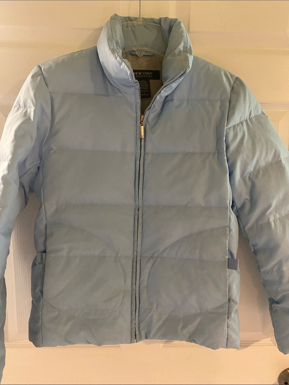 New York & Company Pale Blue Quilted Puffer Jacket